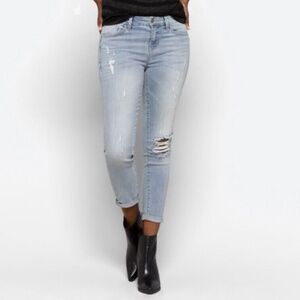 NWT Studio Blue Kenova Mid Rise skinny Roll Cuff Jean